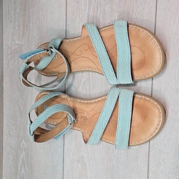 Born Women Ankle Leather Sandals Flats slide shoes sz 10M - Picture 3 of 11